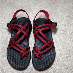 Chaco Red and Black Women's Sandals